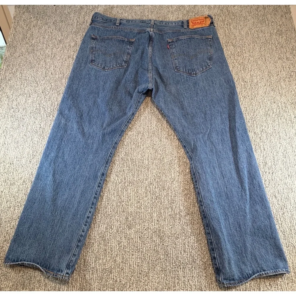 Levi's 501‎ Original Fit Jeans Mens 44x30 Blue Medium Wash Straight Leg Denim